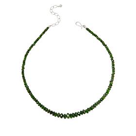 Jay King Sterling Silver Chrome Diopside Graduated Bead Necklace