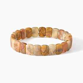 Jay King Sterling Silver Crazy Lace Agate Rectangle Stretch Bracelet