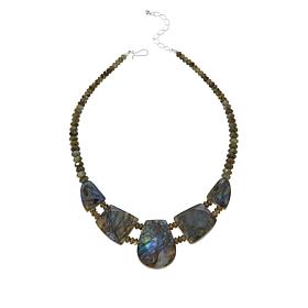 Jay King Sterling Silver Gray Labradorite Bib-Style Necklace