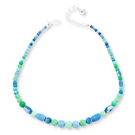 Jay King Sterling Silver Green and Blue Opal 18-1/4" Necklace