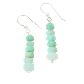 Jay King Sterling Silver Green Opal Bead Drop Earrings