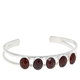 Jay King Sterling Silver Hessonite Garnet 5-Stone Cuff Bracelet
