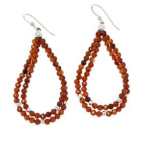 Jay King Sterling Silver Hessonite Garnet Bead Drop Earrings