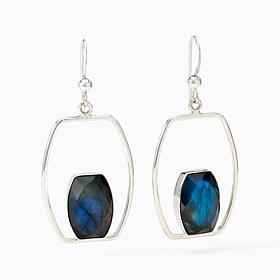Jay King Sterling Silver Labradorite Frame Earrings
