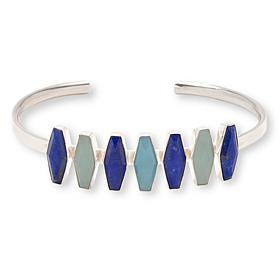 Jay King Sterling Silver Lapis and Aquamarine Cuff Bracelet