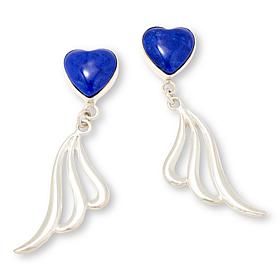 Jay King Sterling Silver Lapis Heart Earrings