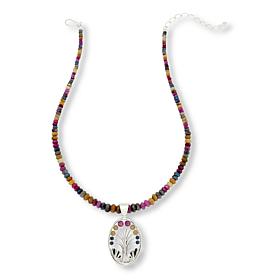 Jay King Sterling Silver Multi-Sapphire Tree of Life Pendant-Necklace