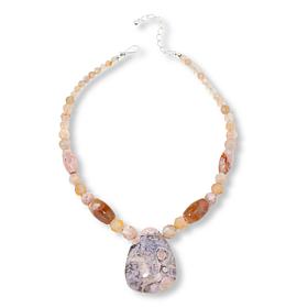Jay King Sterling Silver Multicolor Sakura Chalcedony 18" Necklace