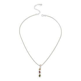 Jay King Sterling Silver Multicolored Tourmaline Pendant with Chain