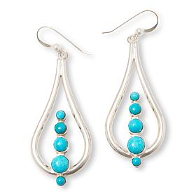 Jay King Sterling Silver Peruvian Turquoise Open Pear Drop Earrings