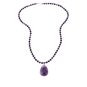 Jay King Sterling Silver Reversible Amethyst Pendant with 36" Necklace