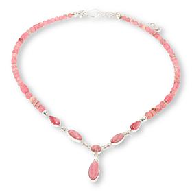Jay King Sterling Silver Rhodochrosite Bead Necklace
