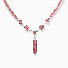 Jay King Sterling Silver Rhodochrosite Beaded Drop Necklace