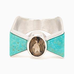 Jay King Sterling Silver Sonoran Turquoise & Smoky Quartz Ring