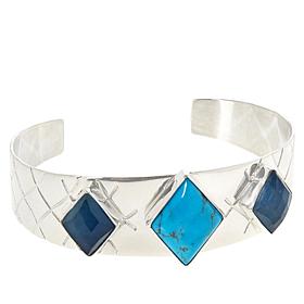 Jay King Sterling Silver Turquoise and Aquamarine Cuff Bracelet