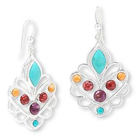 Jay King Sterling Silver Turquoise and Spiny Oyster Shell Earrings