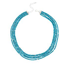 Jay King Sterling Silver Turquoise Composite Bead 5-Row Necklace