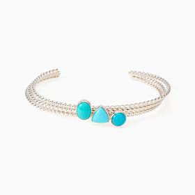Jay King Sterling Silver Turquoise Stackable 3-Piece Cuff Bracelet Set