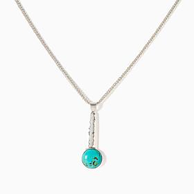 Jay King Sterling Silver Tyrone Turquoise Pendant with Chain Necklace