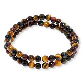 Jay King
Tiger's Eye and Blue Hawk's Eye 2-Strand Stretch Bracelet