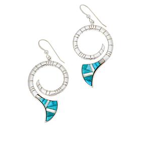 Jay King Turquoise and Mother-of-Pearl Inlay Drop Earrings