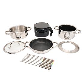 Jet Tila Hybrid Nonstick Clad Cookware Set with Hot Plate Burner