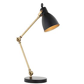 JONATHAN Y Black Brass Gold Barnes 24" LED Metal Task Lamp