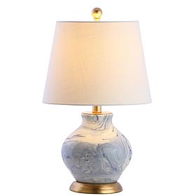 JONATHAN Y Blue and White Holly 20.5" Ceramic LED Table Lamp


