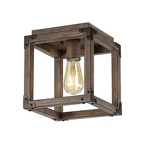 Jonathan Y Brown Magnolia 8" Iron Rustic Farmhouse LED Flush Mount