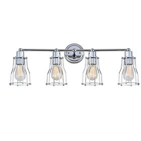 JONATHAN Y Chrome Evelyn 29.5" 4-light Metal Vanity Light
