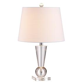 JONATHAN Y Clear Wynne 22" Crystal LED Table Lamp
