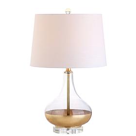 JONATHAN Y Gold Leaf West 24.5" Glass LED Table Lamp