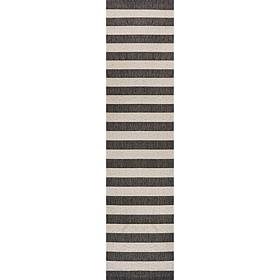 JONATHAN Y Negril Two-Tone Wide Stripe Indoor/Outdoor 2' x 8' Runner