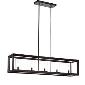 JONATHAN Y Oil Rubbed Bronze Anna 38.5" Linear 5-light Pendant