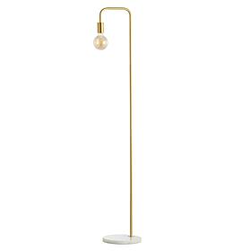 Jonathan Y Vega 60" Minimalist Edison Metal/Marble Floor Lamp, Gold