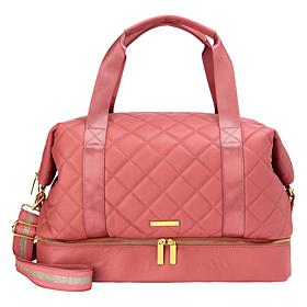Joy First Class Luxury Leather Quilted Double Decker Weekender