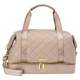 Joy First Class Luxury Leather Quilted Double Decker Weekender