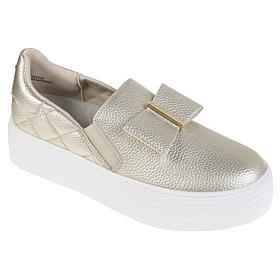 Joy Luxe Slip-On Genuine Leather Bow Sneaker with Orthotic Insole