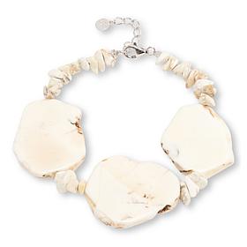 KALIFANO Blue Howlite Beaded Station 7-1/2" Cleopatra Bracelet