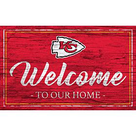Kansas City Chiefs Team Color Welcome 11x19 Sign