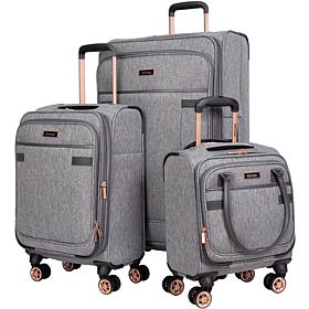 Kensie 3 Pc Expandable Rolling Softside Luggage Set