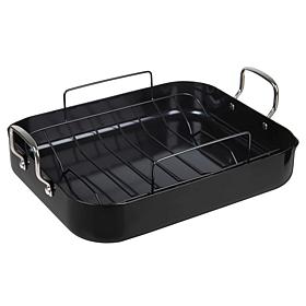 Kitchen HQ 16" Diamond Ceramic Nonstick Roasting Pan with Rack