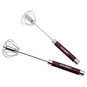Kitchen HQ 2-pack 12" Stainless Steel Push Whisks
