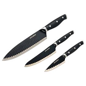 Kitchen HQ 3-piece Wavy Edge Nonstick Essential Knife Set