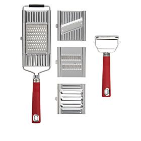 Kitchen HQ 6-piece Multi-Use Speed Peeler Set with Handle