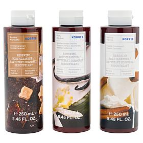 Korres 3-piece Holiday Vanillas Body Cleanser Set
