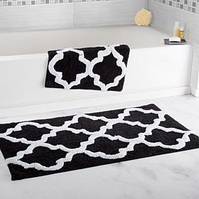 Lavish Home 100% Cotton Trellis 2pc Bathroom Mat Set