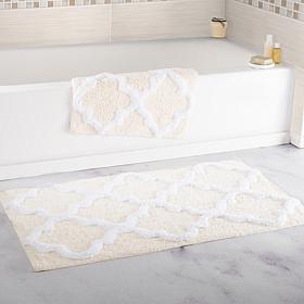 Lavish Home 100% Cotton Trellis 2pc Bathroom Mat Set