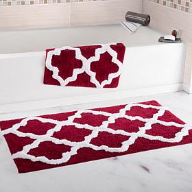 Lavish Home 100% Cotton Trellis 2pc Bathroom Mat Set