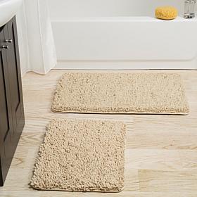 Lavish Home Memory Foam Shag 2-piece Bath Mat Set
